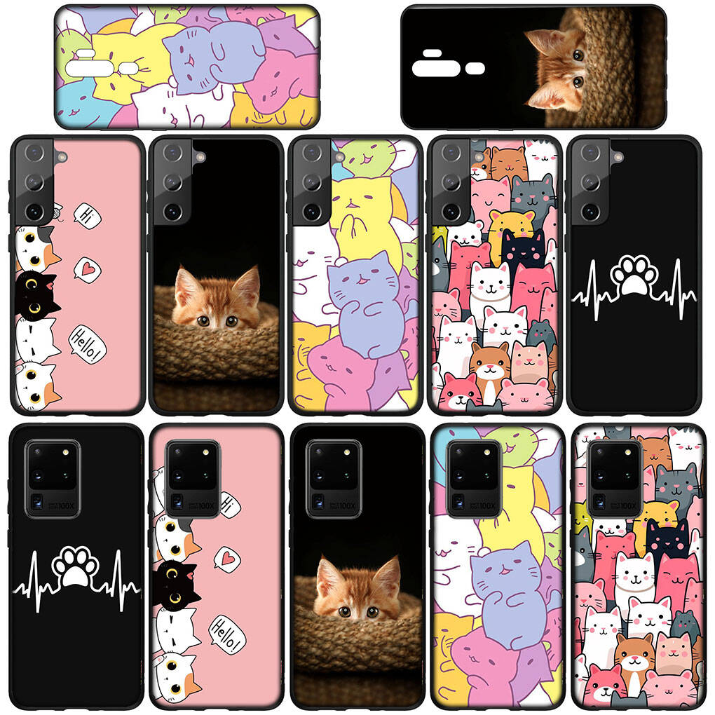For Motorola Moto Edge 70 60 50 G54 G86 Samsung Galaxy S25 iPhone 17 16 15 Xiaomi Redmi Note 14 13 Pro Max Phone Case Comics Cat Meow Lovely Cartoon
