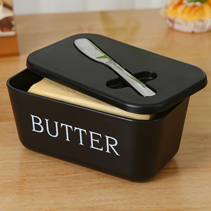 1set Premium Food Grade PP Butter Dish with Knife - Large, Durable, Easy-to-Clean Butter Keeper for Countertop Freshness Keeper