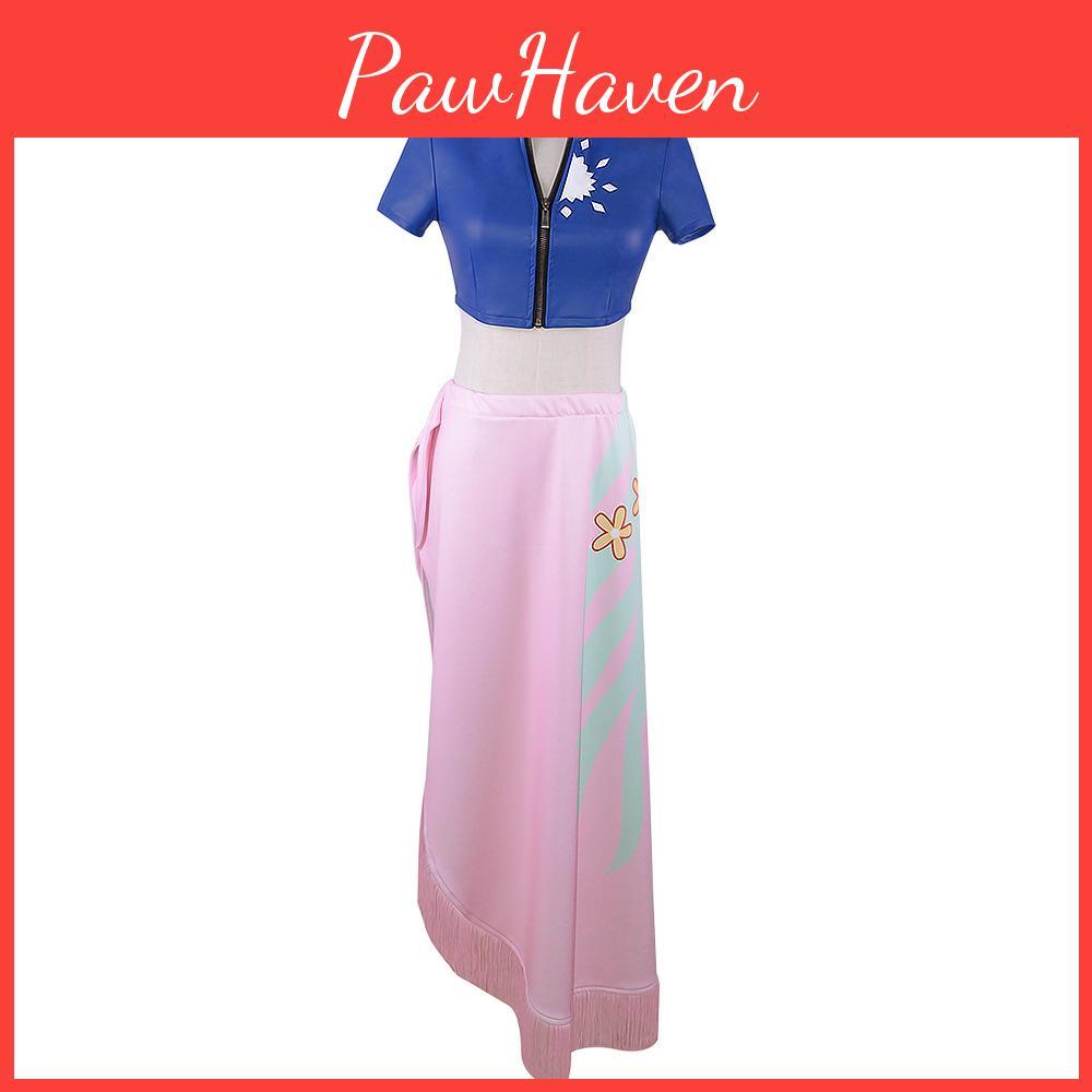 One Piece Nico Robin Skirt Anime Cosplay Costume Halloween Tops Decorated Perfect For Comic Exhibitions And Party Events.