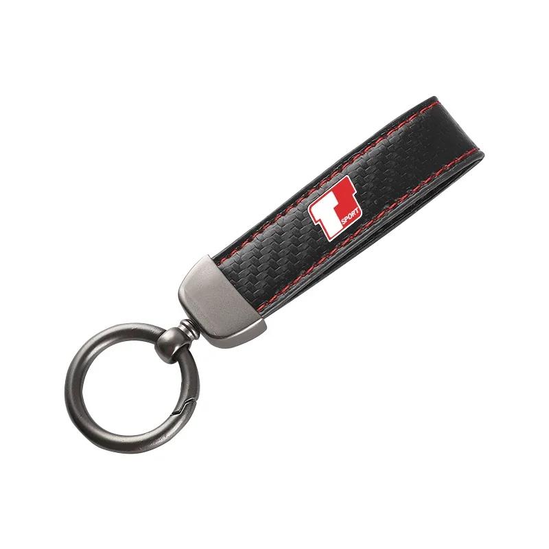 Leather Motorcycles keychain horseshoe buckle jewelry key chain for T Sport Toyota Corolla yaris Prado Tundra Highlander Venza
