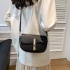 Trendy Pu Leather Saddle Bag Vintage Style Single Shoulder Underarm Bag For Everyday Use