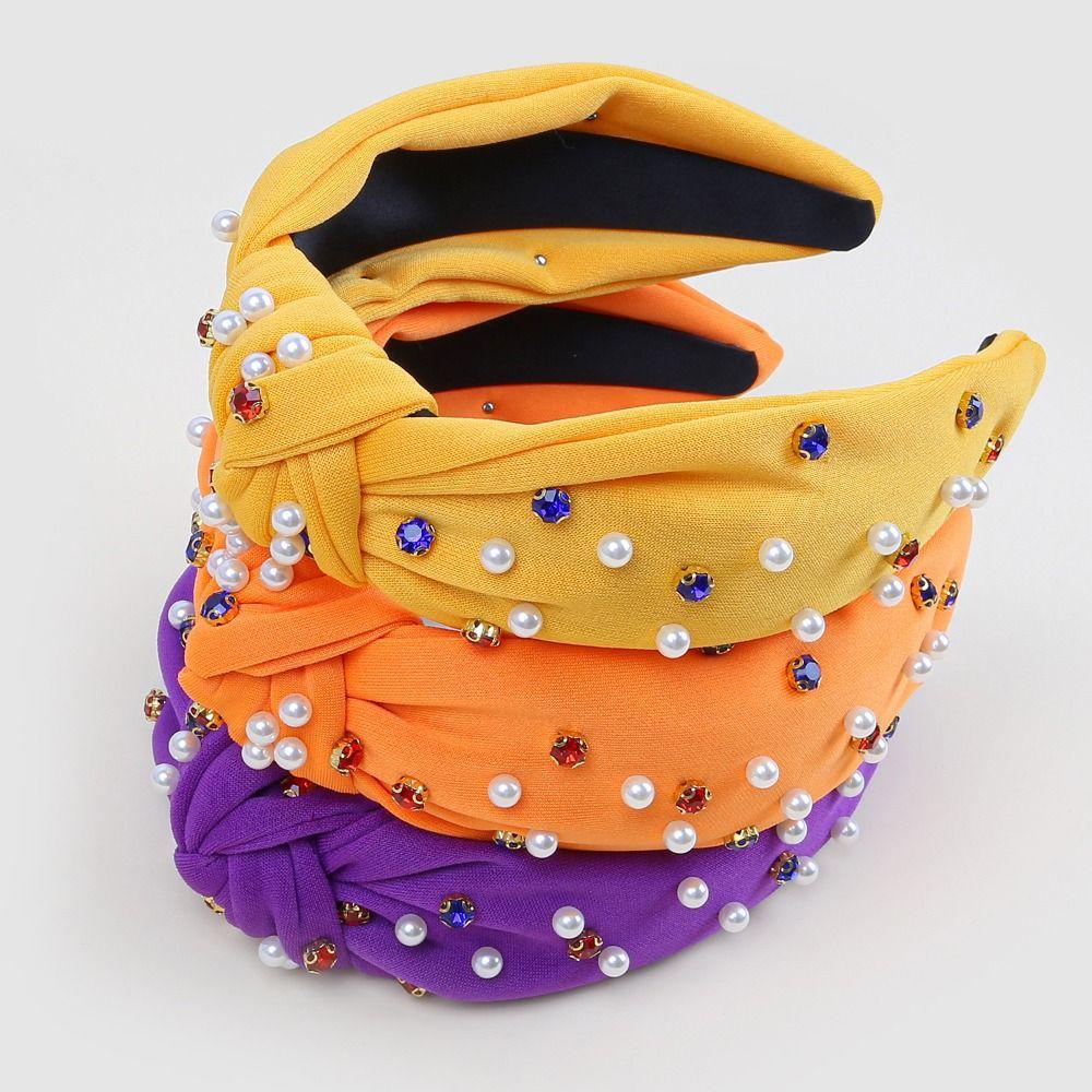 New Wide Rhinestone Headband Crystal Diamond Bow Headband Casual Fabric Face Wash Hairband Hair Accessories