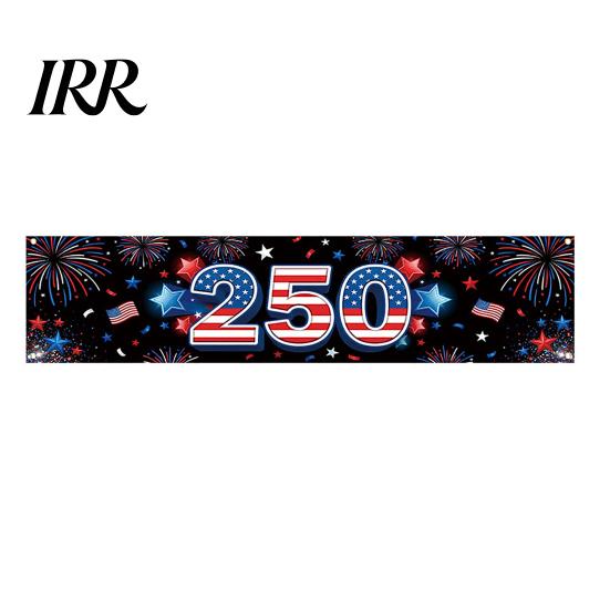 Independence Day Decor 250th Anniversary Banner 6.5x1.5ft 250 Years of Freedom American Patriotic Decoration 1776-2026 Outdoor Party USA Porch