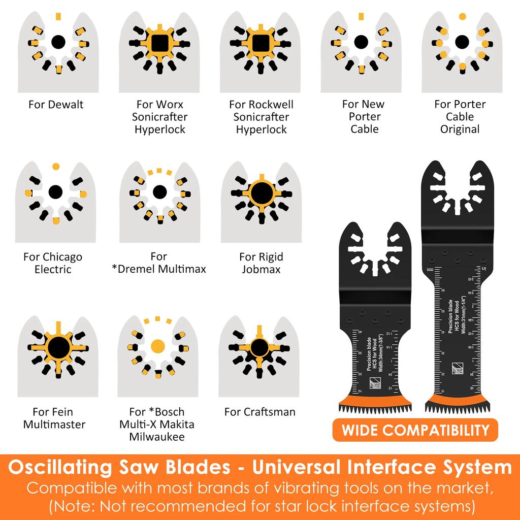10Pcs Oscillating Saw Blades Japanese Tooth Oscillating Multitool Blades Universal Curved-Edge Cutter Tool Cutting Wood Blades