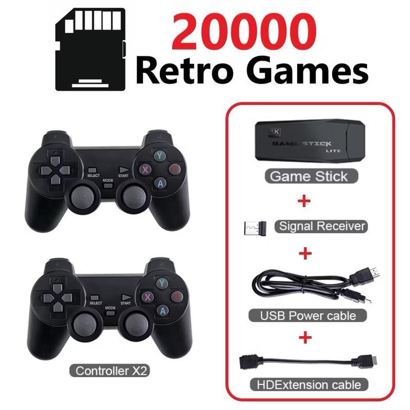 

Беспроводная игровая консоль NDUP 4K HD в стиле ретро 35000-в-1 с двойным джойстиком, геймпадом, USB-микрофоном в стиле Bear Design, аксессуарами