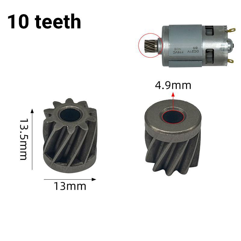 Durable Electric Hand Drill Gear 2Pcs 9-16 Teeth Parts Fit 550 775 Motor Shafts for Cordless Charging Drill Replacement