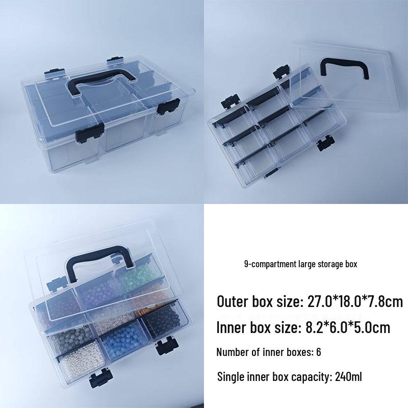 Glass Seed Bead Organizer: 64-Compartment Transparent DIY Jewelry Storage Box
