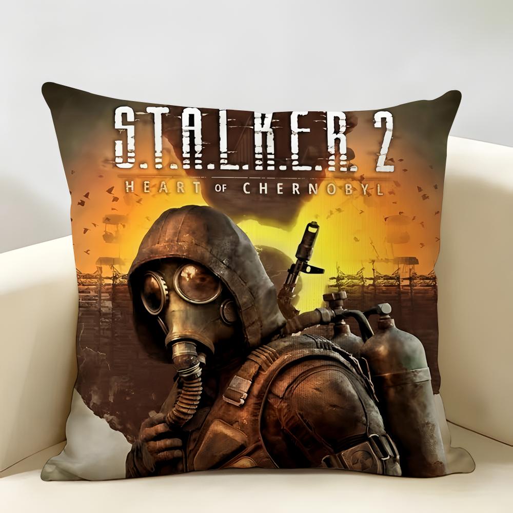 SStalker Cool Game Cushion Cover Natural Linen Organic Fabric DoubleSided Printing Room Sofa Decor Pillow Case
