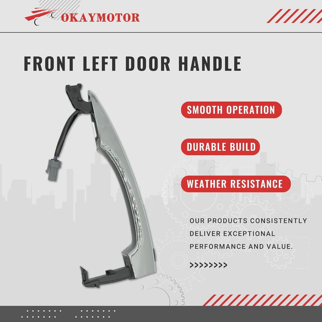 82651-D3710 Vordere linke Türgriff für 2016-2021 Hyundai Tucson 82651D3710 Äußerer Türgriff mit Smart-Key (Silber) - Chrom