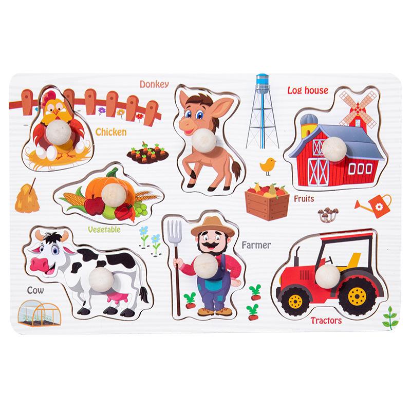 

Wooden nails baby animal digital claw board, wooden children s three-dimensional puzzle puzzle toy