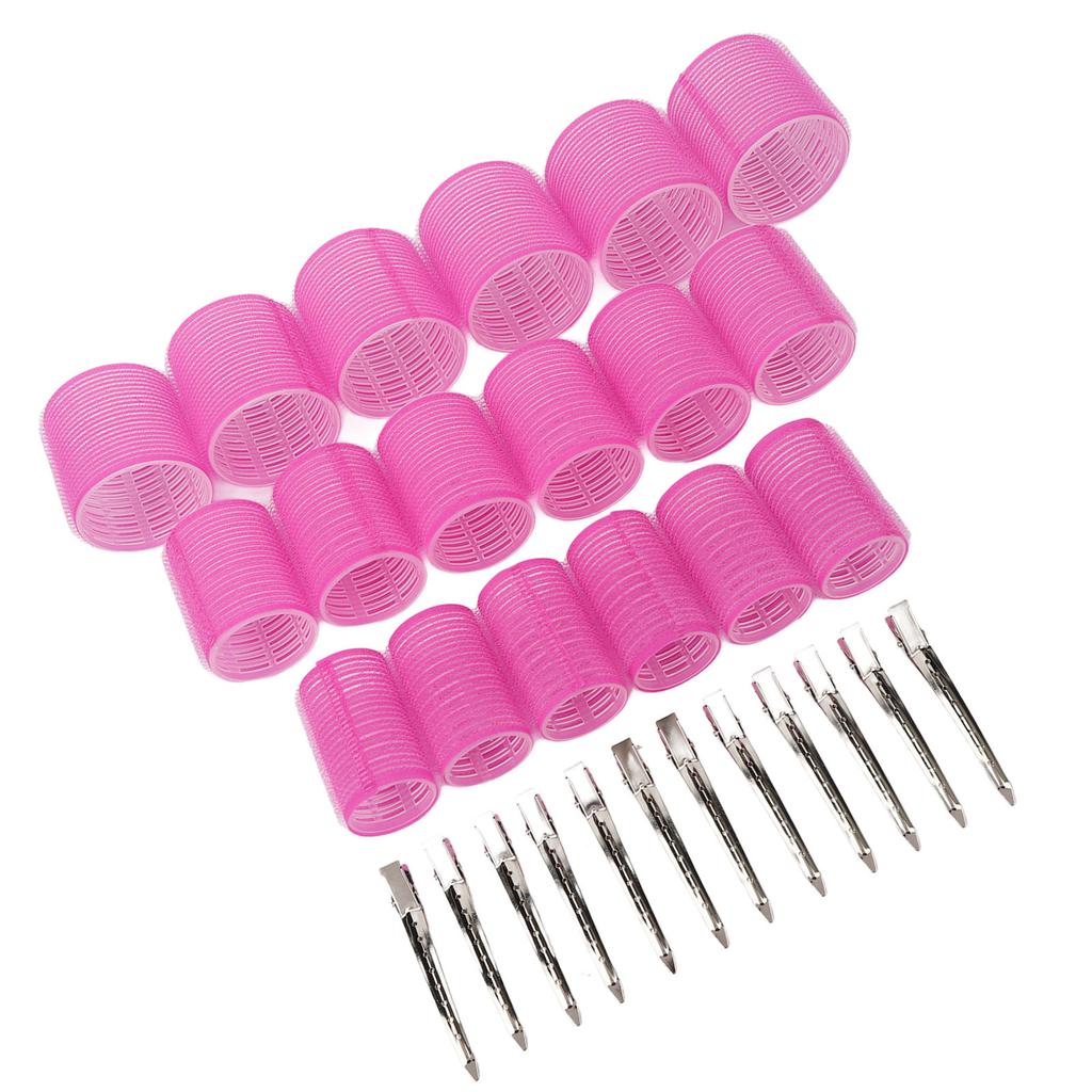Hair Root Curlers Pink Self Grip Hair Curlers Rollers with Clips for Hair Dressing Styling DIY