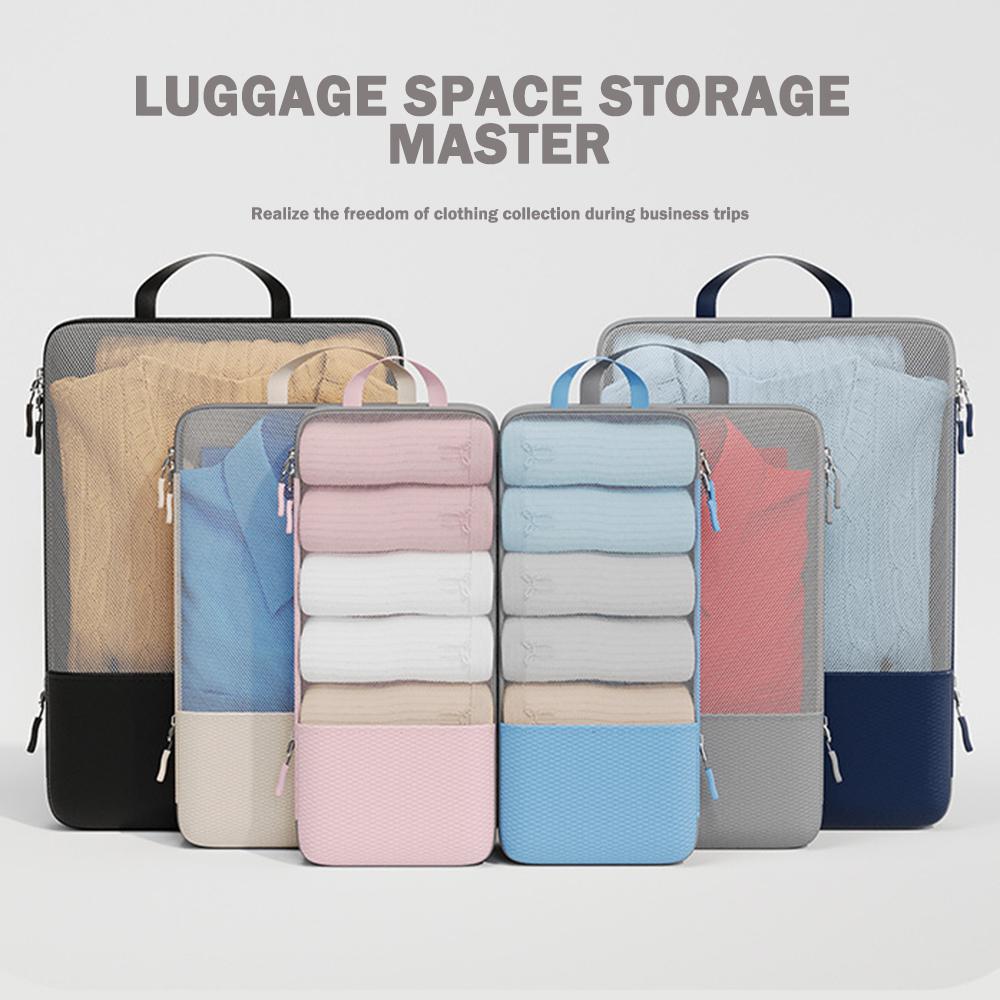 Folding Travel Clothes Storage Waterproof Bags Portable Luggage Organizer Pouch Packing Cube Lightweight Dustproof Journey Bag