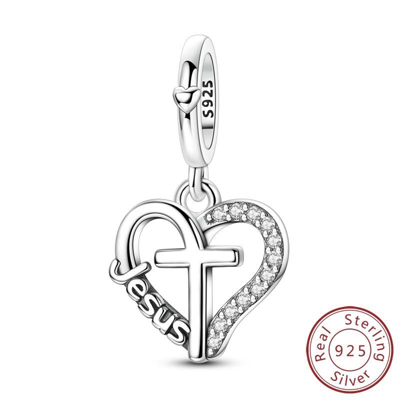 100% Copper New Zircon Star Moon Heart Clover Fit Original Charm Pendent Dangle Bracelet Diy Women Jewelry Gift