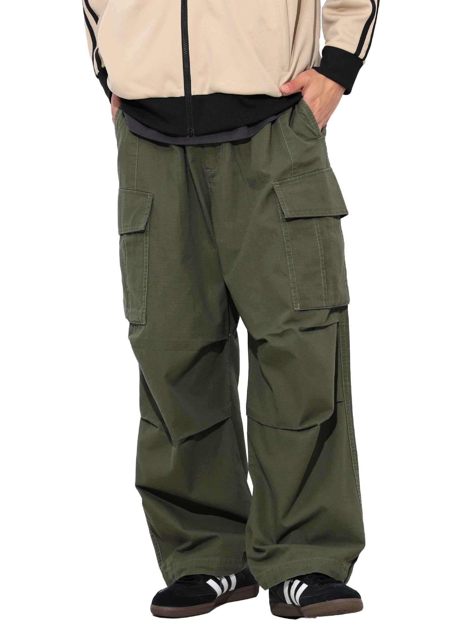 

Брюки из хлопка Ripstop Balloon Cargo Pants OLIVE S [Beams Heart] Мужские