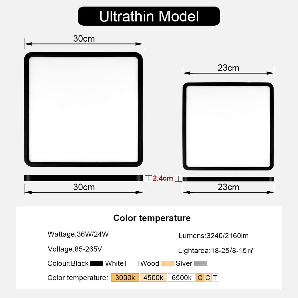 New 0.9inch Ultrathin Led Ceiling Light 20inch Large Ceiling Lamp Smart APP Brightness Dimmable For Living Room Bedroom Lighting