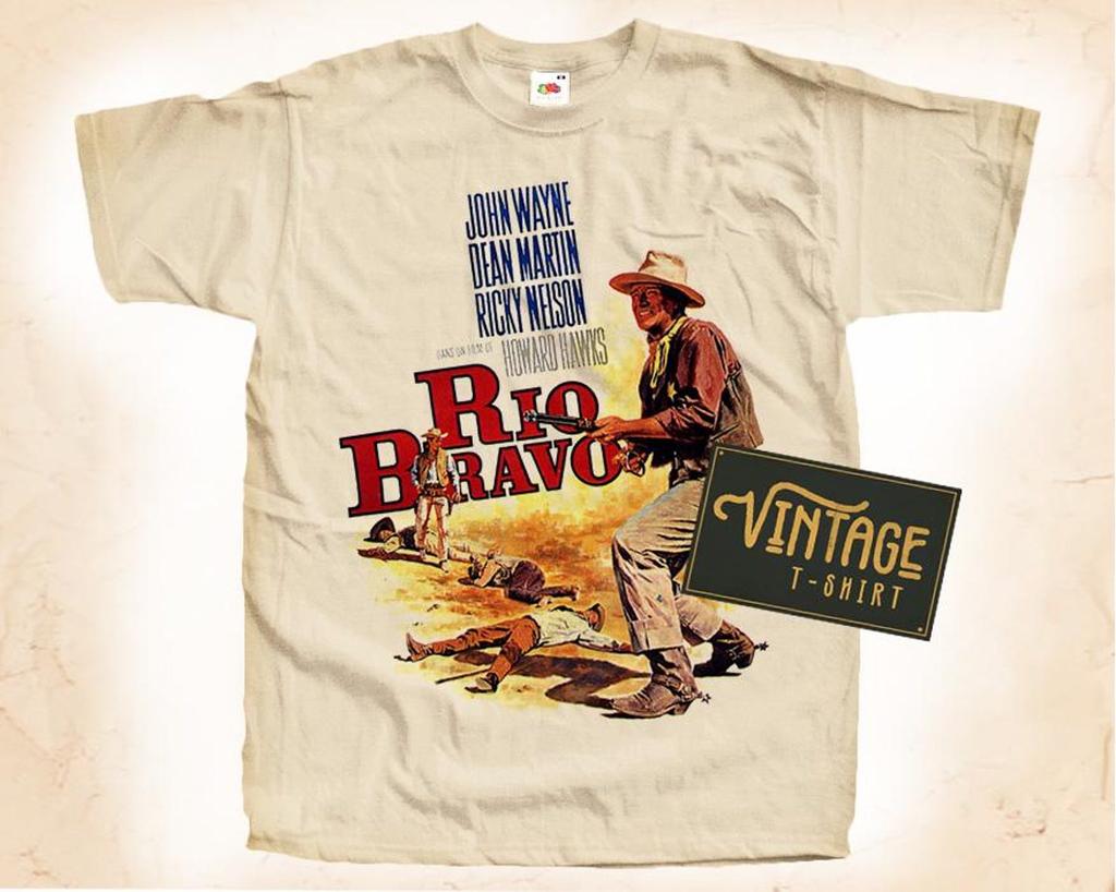 SALE Rio bravo v1 T-Shirt Vintage Natural color Men's T-Shirt DTG Digital Print SIZES S 3XL