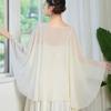Breathable Polyester Yarn Shawl Wrap For Women Outdoor Activity Sun Protective Capes Scarf for Vacation and Formal Event