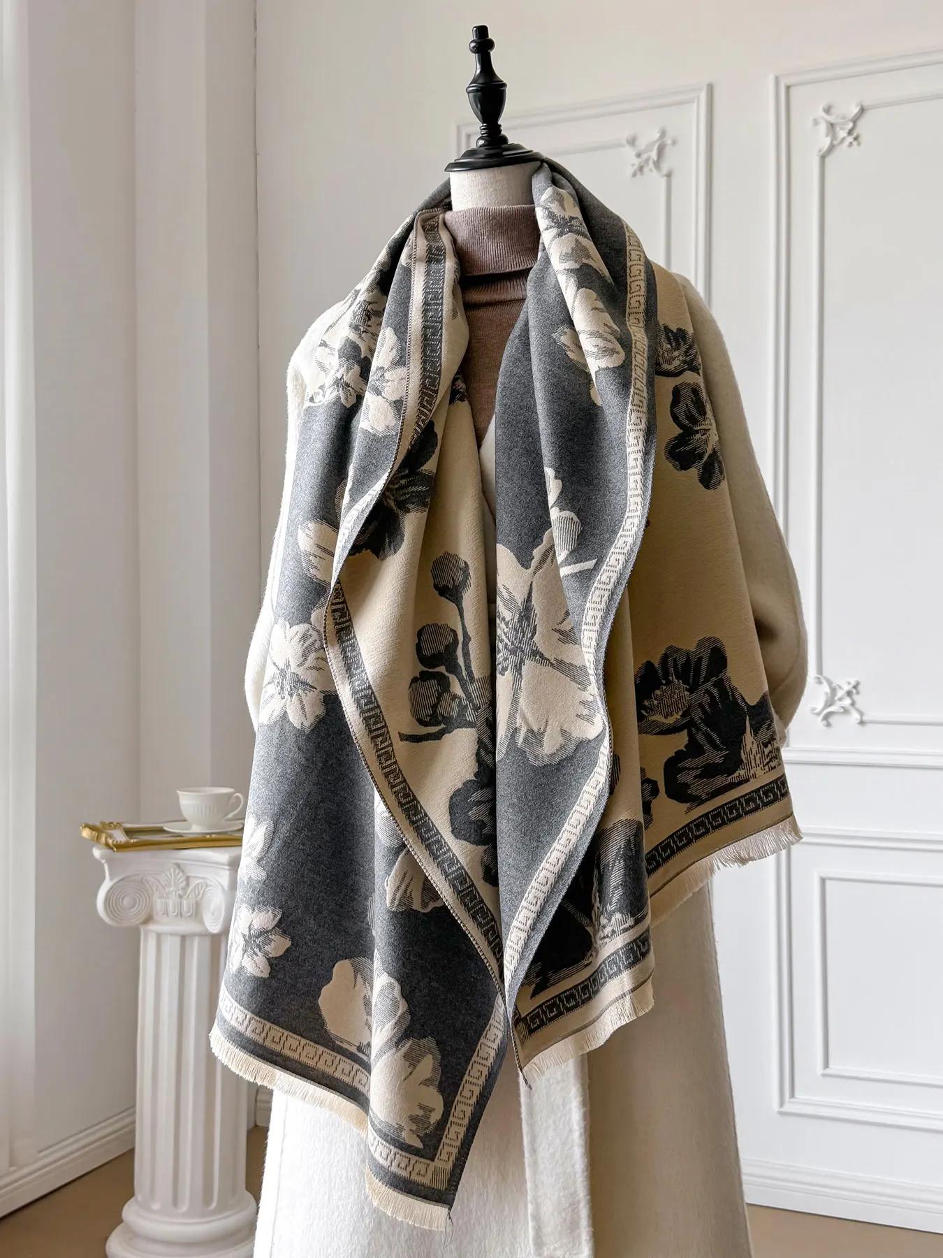 Women Winter Warm Pashmina Scarf Luxury Faux Cashmere Wraps Thick Shawl Blanket Bufanda Foulard Poncho New