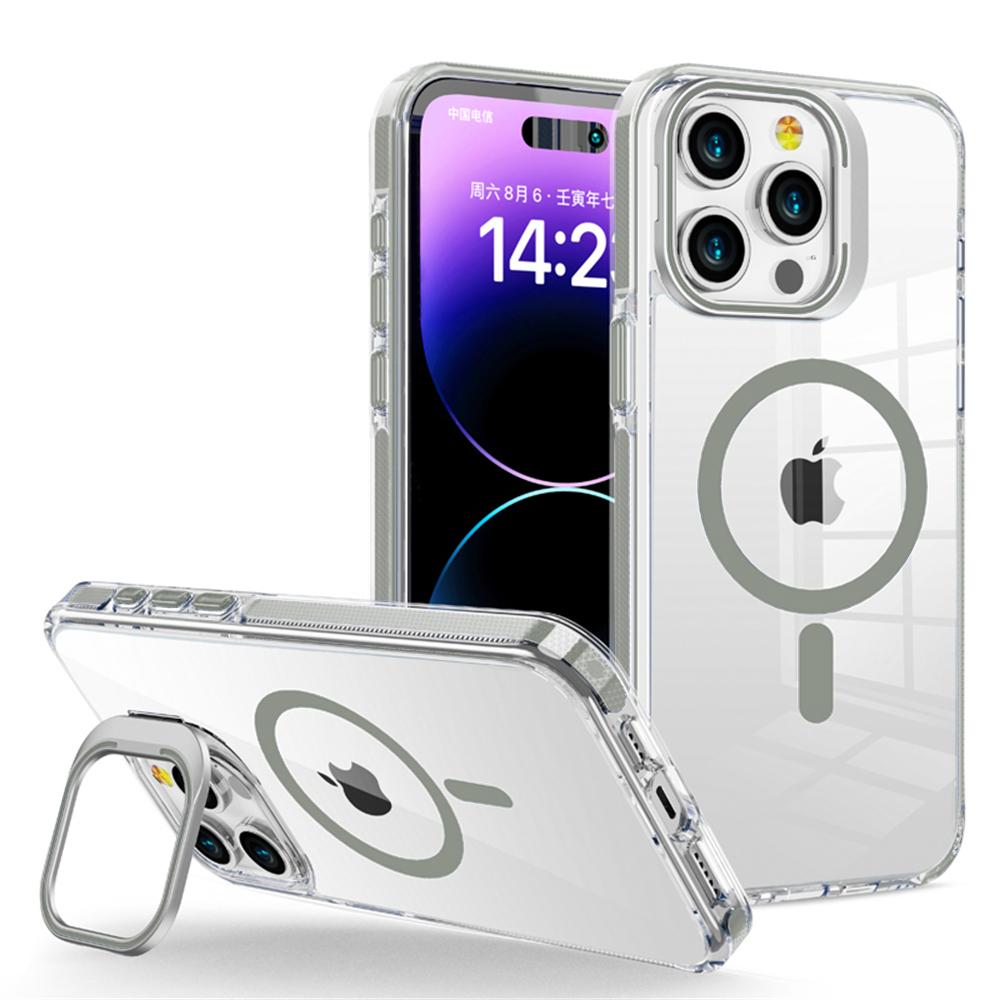 Transparent Bumper Magnetic Case For iPhone 17 17Air 16 15 14 Plus 13 12 Pro Max Magsafe Wireless Charge Metal Lens Holder Cover