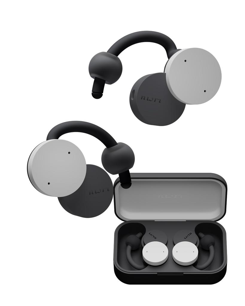 nwm (noom) Open-Ear True Wireless Ear Speakers, nwm DOTS  Earbuds, Bluetooth 5.3, NTT Sonority, Stone White