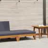 Modular Footstool with Dark Gray Cushion Solid Acacia Wood
