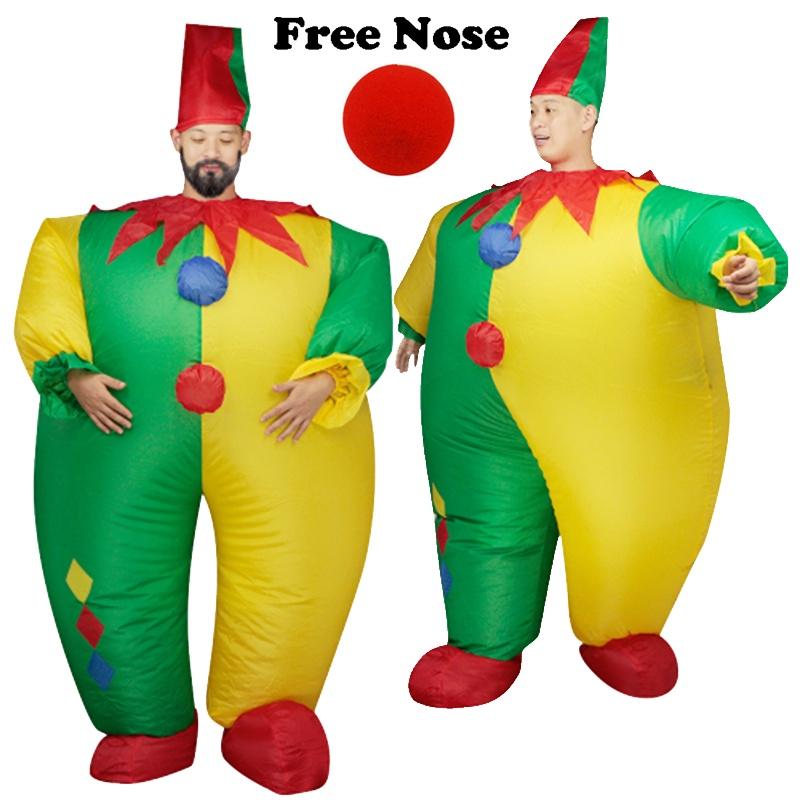 Vibrant Adult Inflatable Clown Cosplay Costume For Memorable Halloween Parties