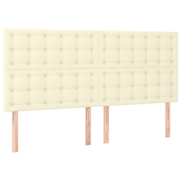 Tête de lit - MAISON EXCLUSIVE - 160 x 5 x 118/128 cm - Similicuir crème - LED intégrée - Hauteur réglable