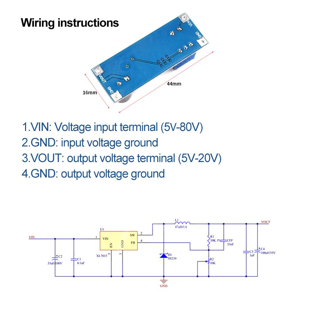 1Pcs XL7015 DC-DC Step-down Converter Module 5V-80V to 5V-20V Wide Voltage Input 7005A LM2596 5V 6V 9V 12V