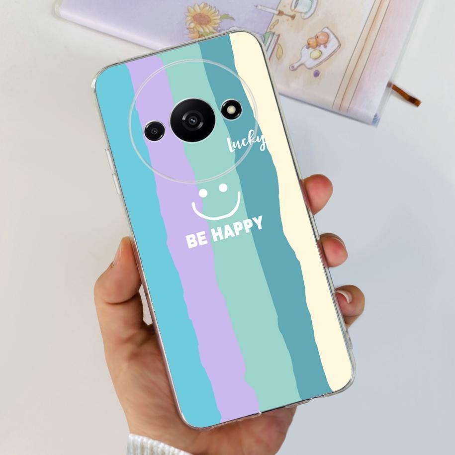 For Xiaomi Redmi A3 Case 2024 Popular Flower Soft Silicone Clear TPU Phone Cover For Xiomi Redmi A3 A 3 Bumper on RedmiA3 Fundas