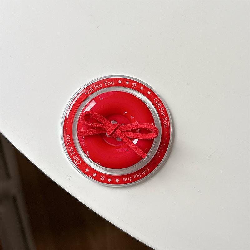 Magnetic Back Sticker Button Solid Color Bow Mobile Phone Airbag Bracket Niche Retractable Desktop Bracket Stable Creative