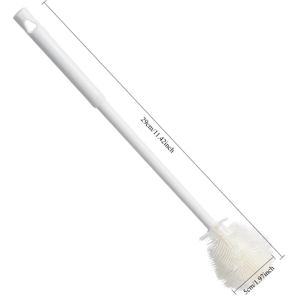 Silicone Milk Bottle Brush Long Handle Cup Scrubber Glass Water Bottle Cleaner Kitchen Cleaning Tool for Home Daily Washing