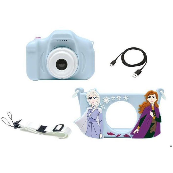 Lexibook - Appareil photo enfant avec protection - 4 en 1 - Reine des neiges - Carte mémoire 8go - Étui - Photo, Vidéo, MP3, jeux