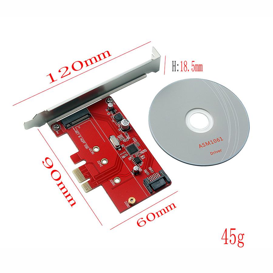 PCIE X1 to B Key M.2 NGFF SATA SSD 2280 2260 2242 2230 PCI-Express Adapter Card