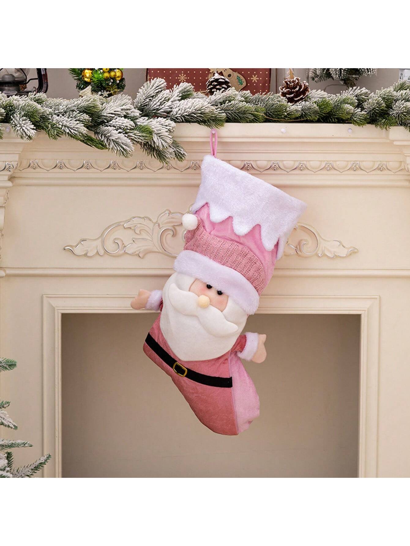 

Christmas Stockings Gift Candy Bag Santa Snowman-Socks Hanging Christmas Tree Ornament, Santa Claus