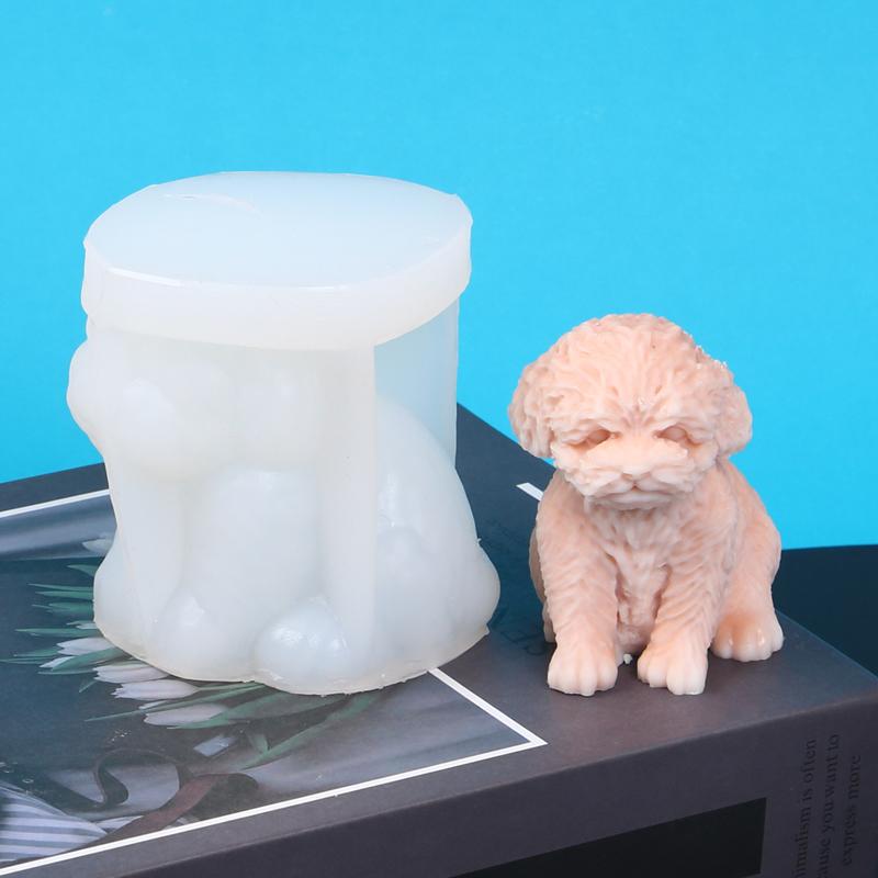 3D Teddy Silicone Candle Mold Dog Pet Puppy Soap Aromatherapy Ornament Wax Clay Plaster Epoxy Resin Molds Home Decor