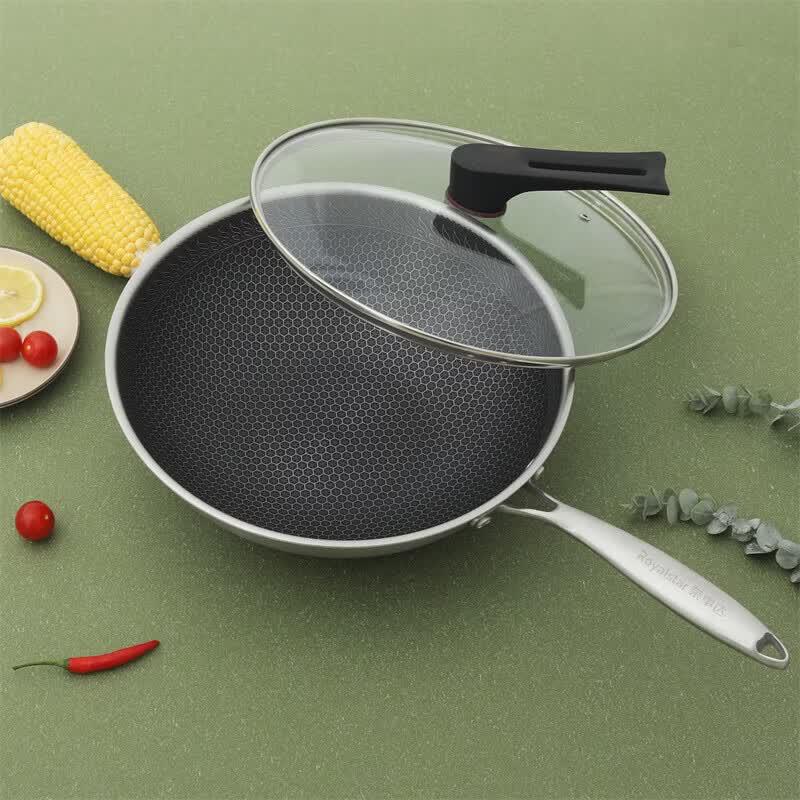Royalstar Glenn 32cm Stainless Steel Honeycomb Wok 32cm