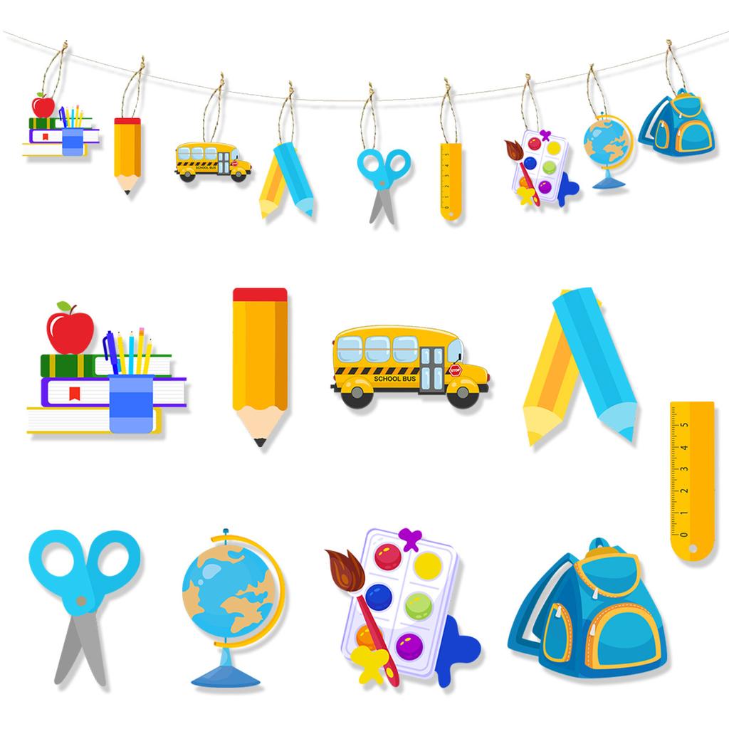 School Season School Kindergarten Classroom Party Decoration Pencil Ruler Drawing Board Hemp Rope Tag Customization