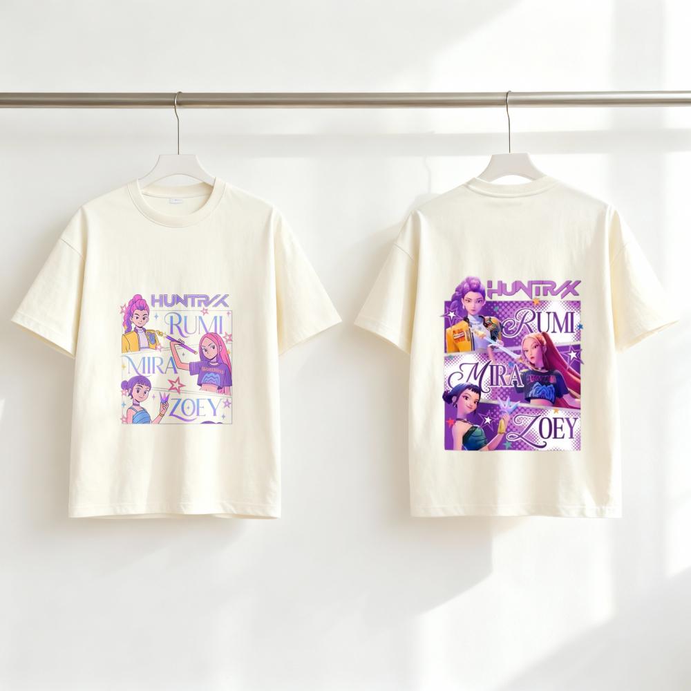 Kids Wear Sport Clothing Cartoon Hunter T-Shirt Double Sided Design Casual Comfortable Short Sleeve Tee