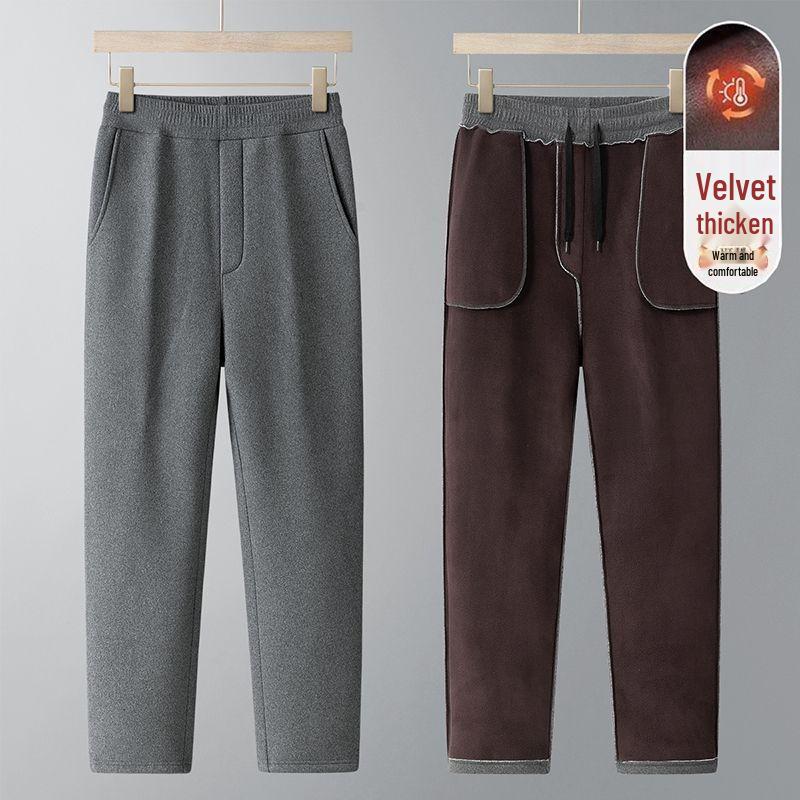 Winter Velvet Thickened Set for Middle-aged and Elderly Men: Dad's Cardigan and Grandpa's Warm Cotton Underwear