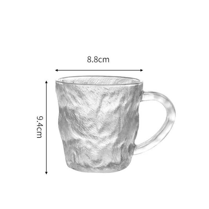 

Кружка с ручкой с узором «ледник», в стиле «инс», ощущение высокого класса, стеклянная питьевая кружка, высокий уровень внешнего вида, бытовая кружка для сока и кофе 1pcs