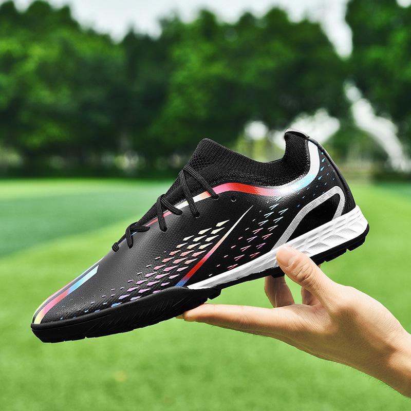 Spot Macy 2025 fly-woven football shoes boys and teenagers AG spikes TF training shoes sports shoes