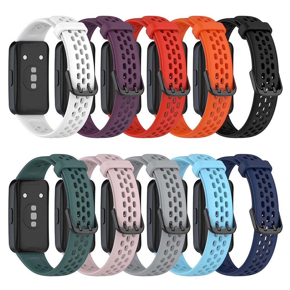 Breathable Silicone Wristband Strap For Huawei Band 8 9 10 Bracelet Watchband