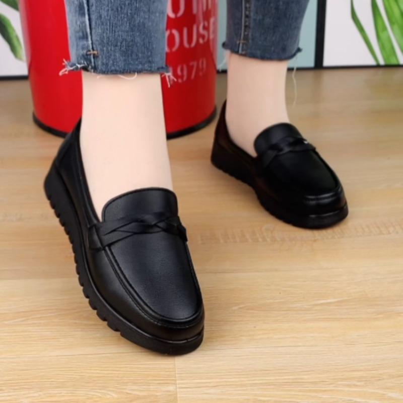 Small Leather Shoes Women's Soft Leather Soft-soled Shoes New Autumn Retro One-pedal