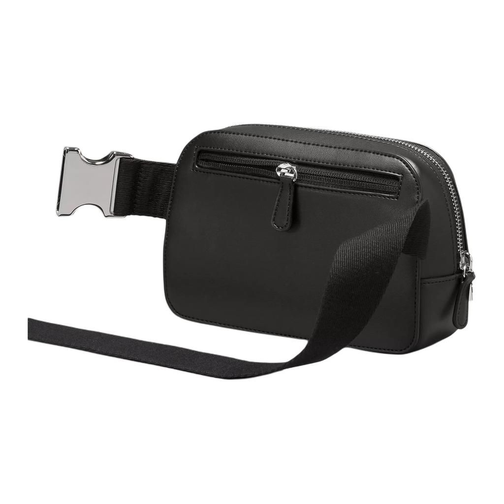 Lululemon Everywhere 1L Logo Zipper Waist Bag Unisex Waist Bag Black Silver LU9BVDS-0393