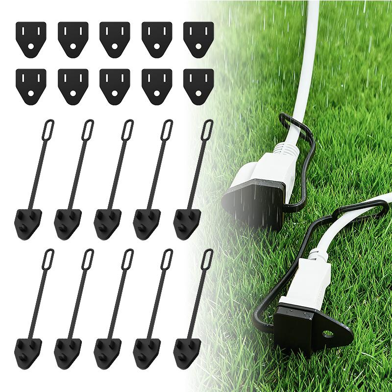 

10 Sets Silicone Weatherproof Waterproof Outdoor Plug Covers,Outdoor/Indoor Extension Cord Protection for Rain, чёрный