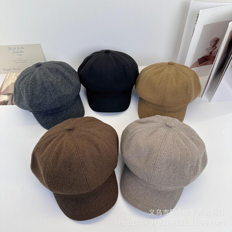 Early autumn female literary and retro beret casual travel painter hat new face small octagonal hat