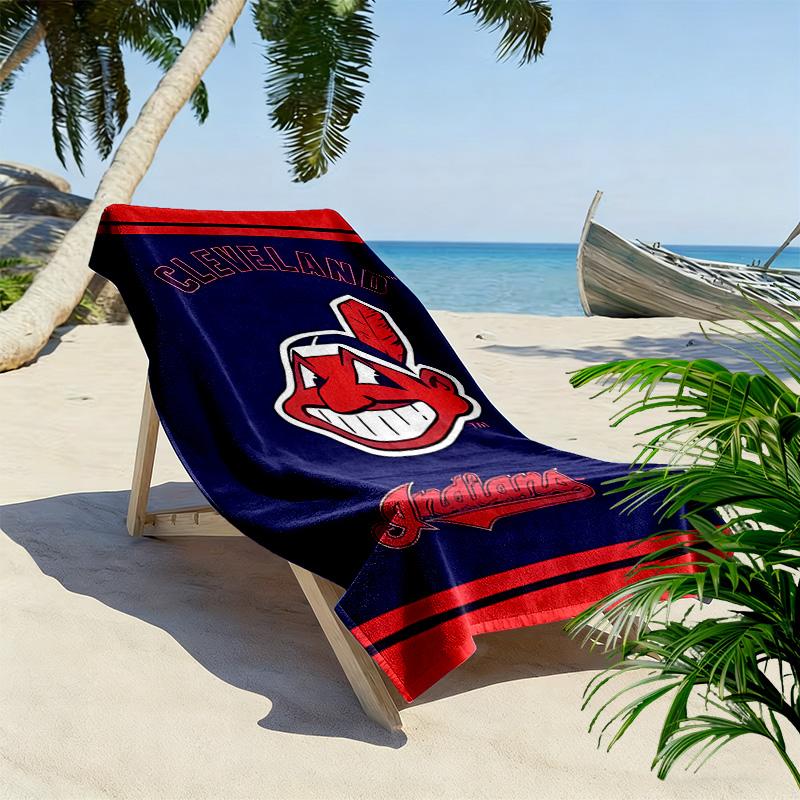 Cleveland Guardians Print Beach Towel, Large Soft Quick Dry Towel for Beach Camping Swimming