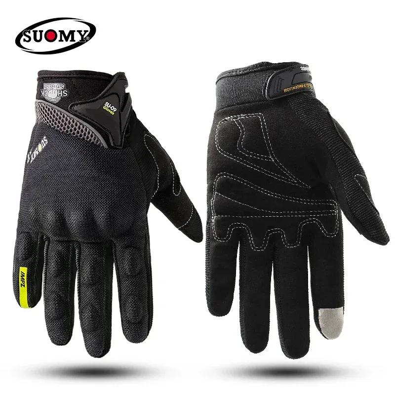 SUOMY Breathable Full Finger Racing Motorcycle Gloves Quality Stylishly Decorated Antiskid Wearable S-XXL Moto Gloves