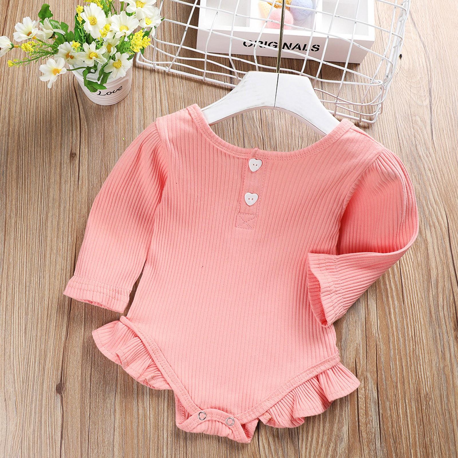

Ramidos Newborn Infant Baby Boys Girls Ruffle Heart Romper Bodysuit Clothes Outfits