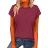Women's Fashion Casual Slim Fit Waist Cap Sleeve Round Neck T-Shirt Top